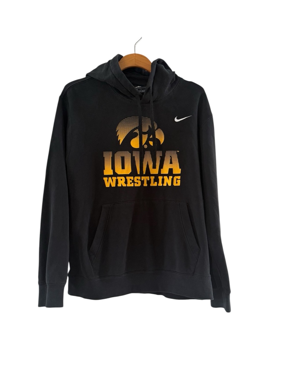 Nike Black Iowa Hoodie Wrestling Logo